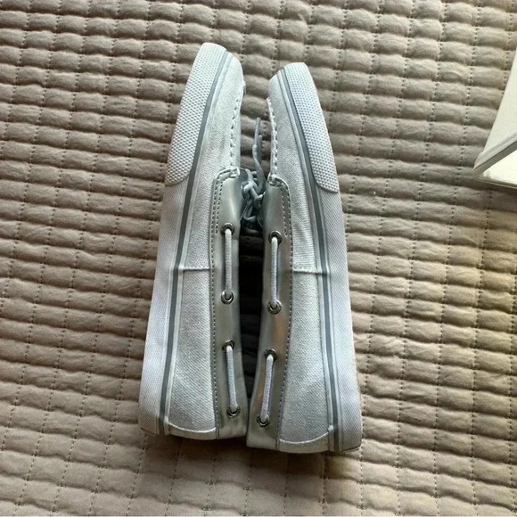 Sperry Top Biscayne Sider Bahama Women White Shimmer Boat Shoe SZ 5.5 - Picture 4 of 9